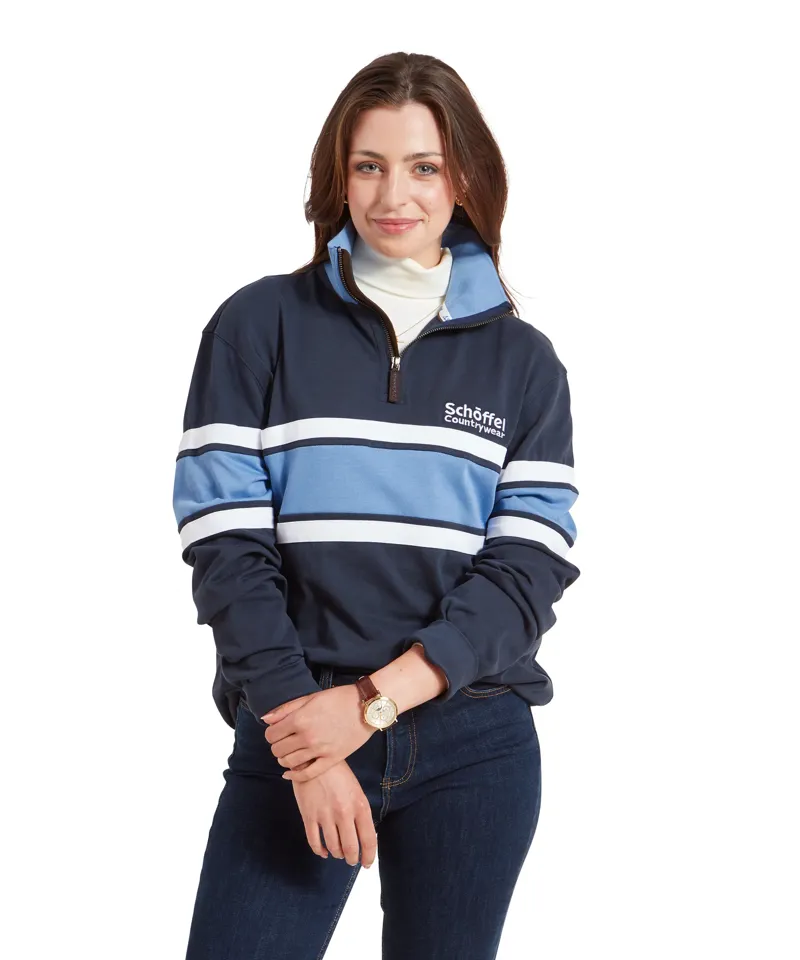 Schoffel Exmouth Heritage Quarter Zip - Petrol Blue-4