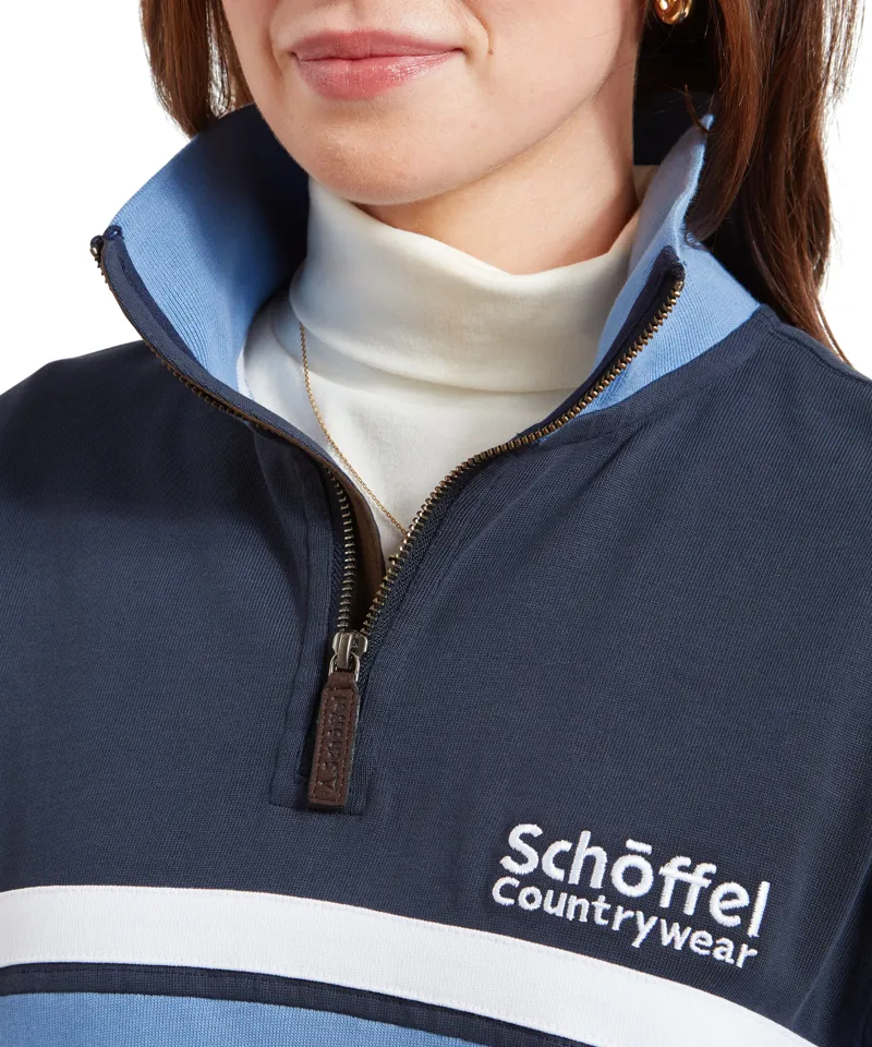 Schoffel Exmouth Heritage Quarter Zip - Petrol Blue-6