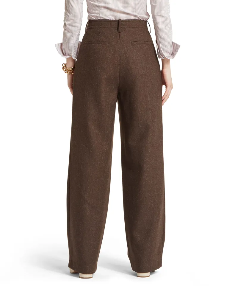 Schoffel Arabella Tweed Trousers - Chocolate Herringbone Tweed-5