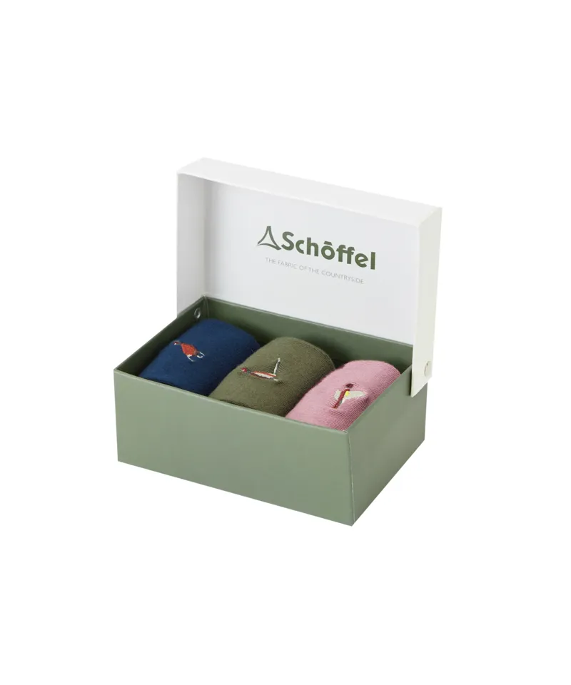 Schoffel Bamboo Socks - Box of 3 - Pheasant Mix-1