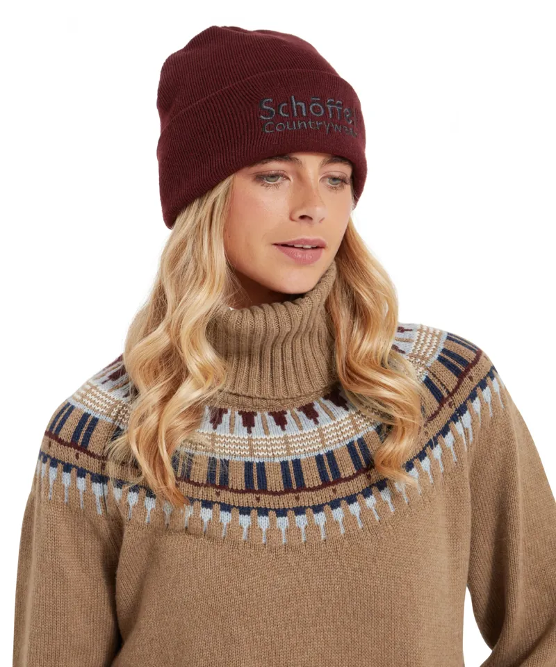 Schoffel Exeter Beanie Hat - Wine-2