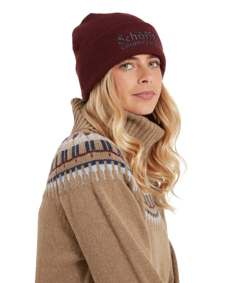 Schoffel Exeter Beanie Hat - Wine-3
