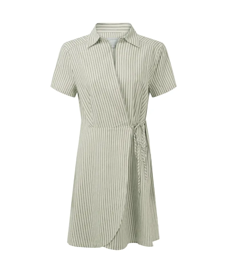 Schoffel Fleur Linen Dress - Agave Green Stripe-1