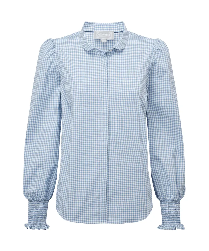 Schoffel Flora Gingham Shirt - Denim Blue-5