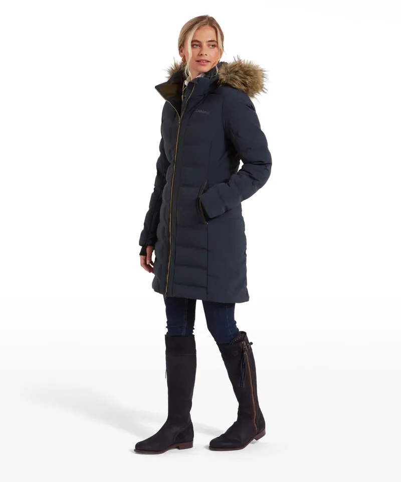 Schoffel Hurlingham Waterproof Down Coat - Carbon Navy-3