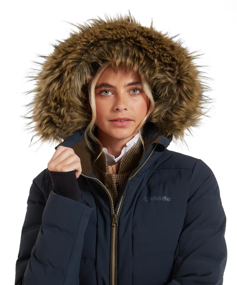 Schoffel Hurlingham Waterproof Down Coat - Carbon Navy-7