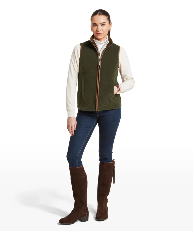 Schoffel Ladies Lyndon Fleece Gilet - Dark Olive-2