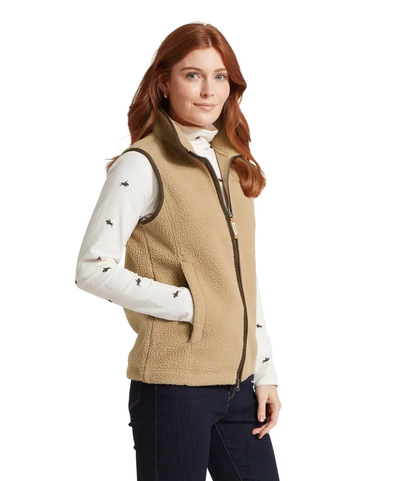 Schoffel Lyndon Retro Fleece Gilet - Tan-3