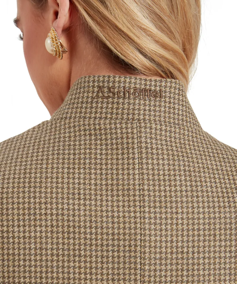 Schoffel Millport Tweed Nehru Waistcoat - Houndstooth Tweed-4