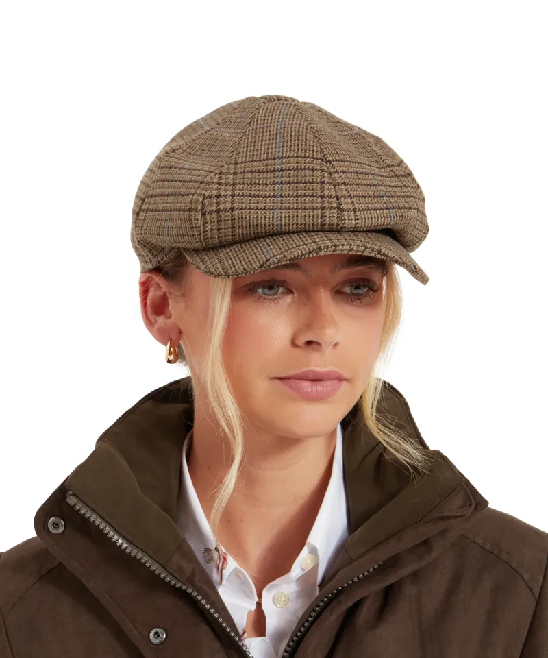 Schoffel Women's Newsboy Tweed Cap - Teviot Tweed