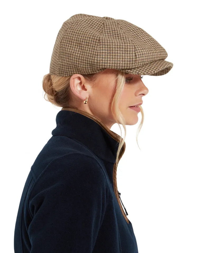 Schoffel Women's Newsboy Tweed Cap - Houndstooth Tweed-2