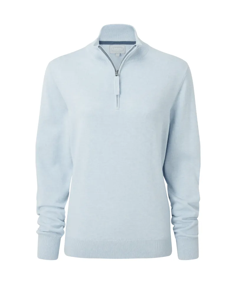 Schoffel Polperro Pima Cotton Quarter Zip - Blue Water-1