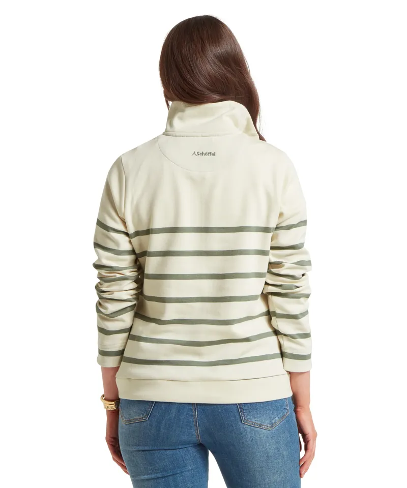 Schoffel Sandown Sweatshirt - Pale Stone/Agave Green Stripe-3