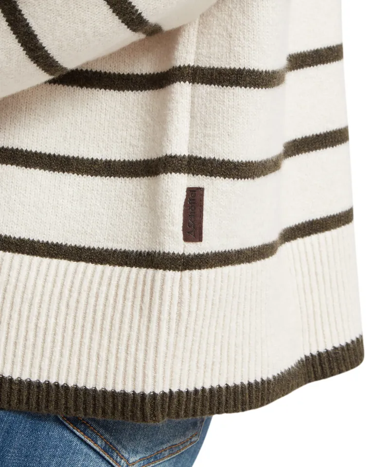 Schoffel Sandsend Quarter Zip Jumper - Soft White/Loden-4