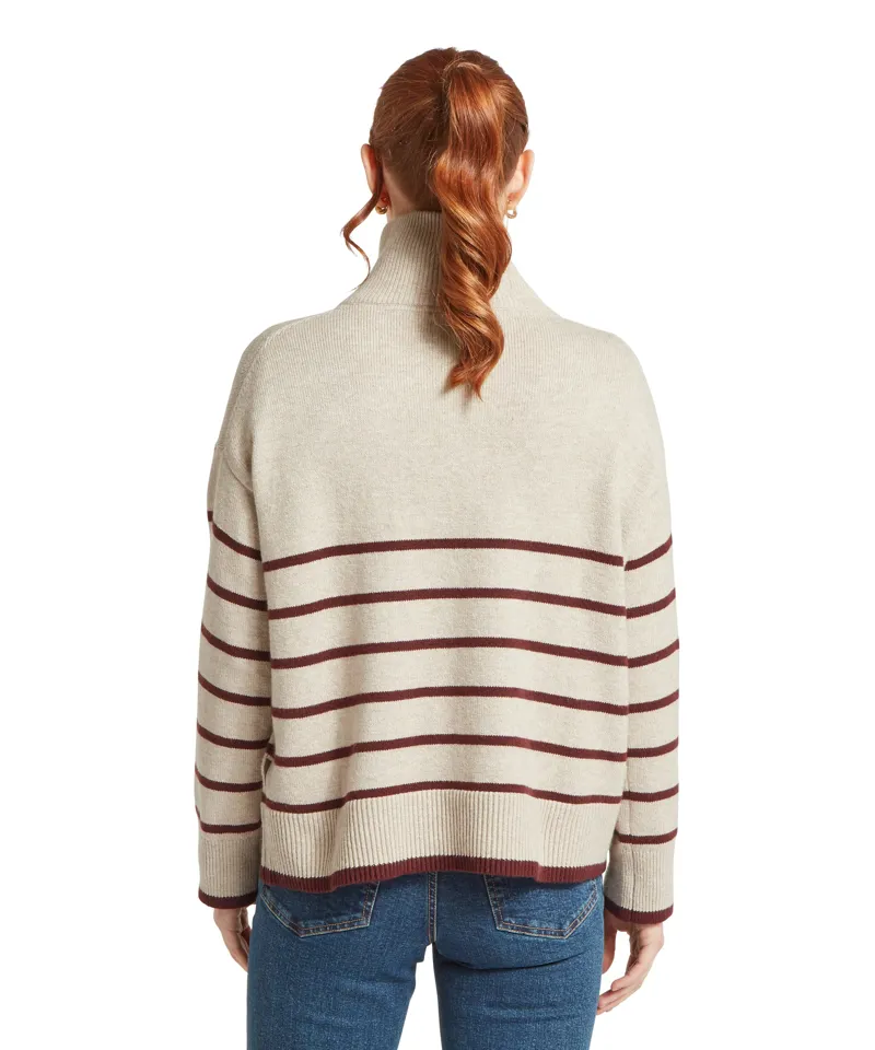 Schoffel Sandsend Quarter Zip Jumper - Oatmeal/Port-4