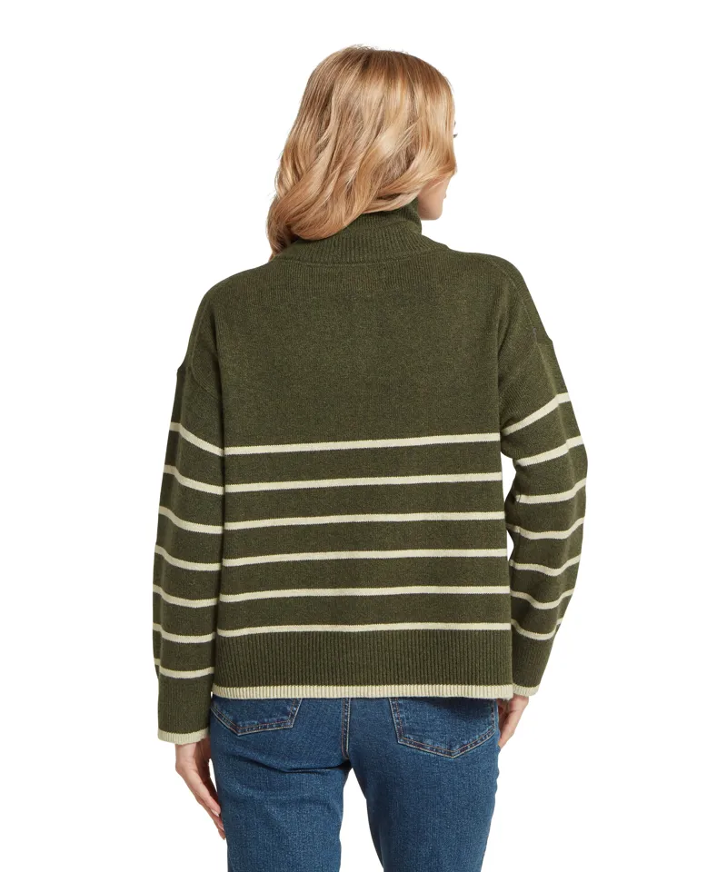 Schoffel Sandsend Quarter Zip Jumper - Loden/Oatmeal-2