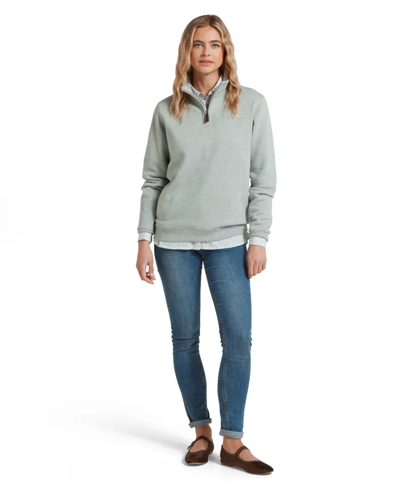 Schoffel Sennen Cove Quarter Zip Sweatshirt - Aqua Grey-2