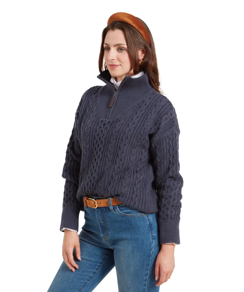 Schoffel Settle Quarter Zip - Slate Navy-2