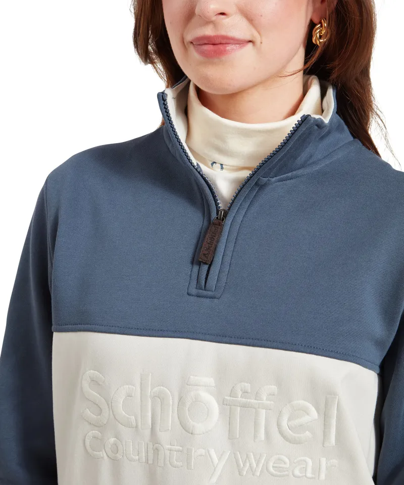 Schoffel St Agnes Quarter Zip Sweatshirt - Vintage Navy-4