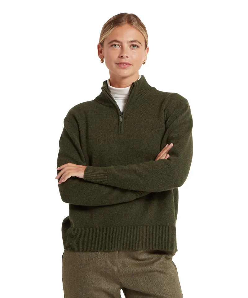 Schoffel Thoralby Quarter Zip Jumper - Loden