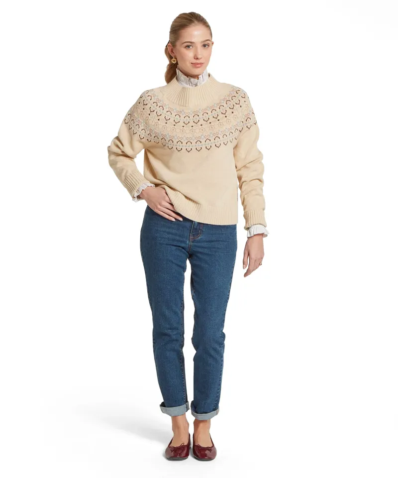 Schoffel Tresness Fairisle Jumper - Port/Lake Blue-1