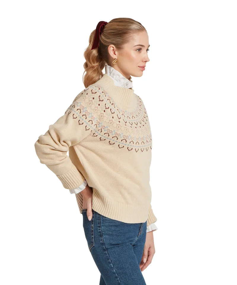 Schoffel Tresness Fairisle Jumper - Port/Lake Blue-4