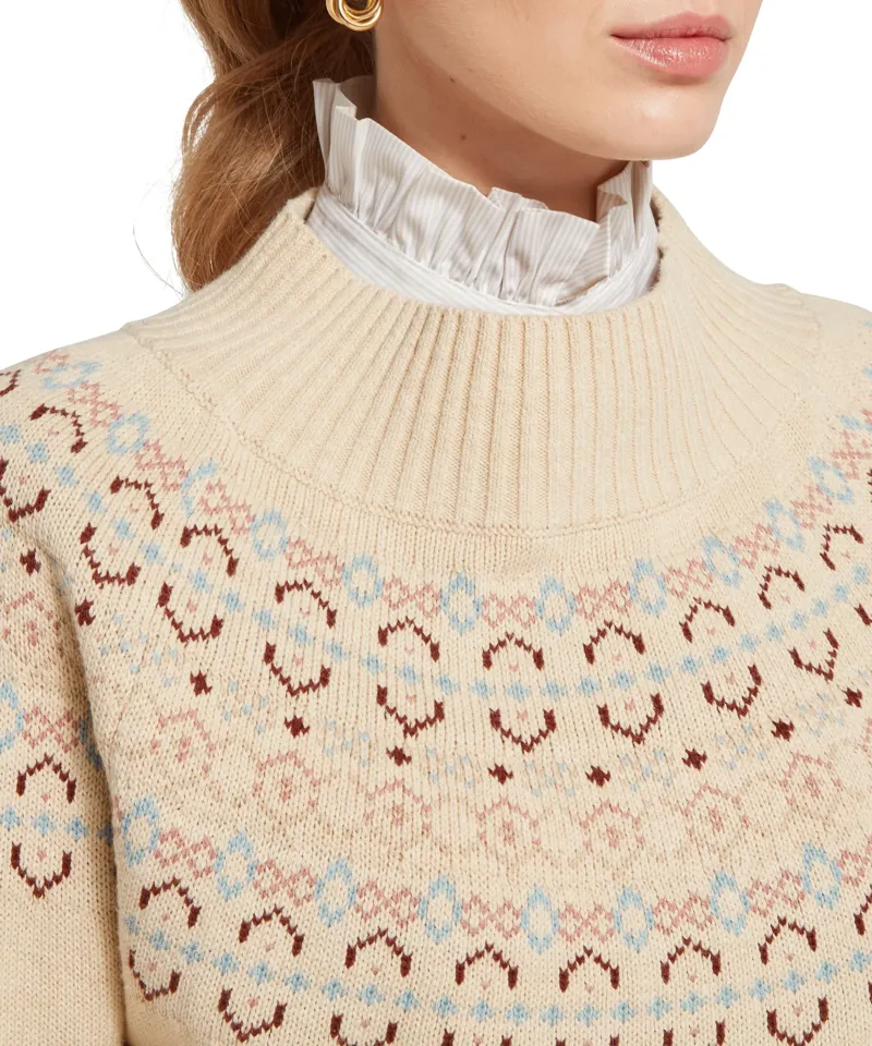 Schoffel Tresness Fairisle Jumper - Port/Lake Blue-2