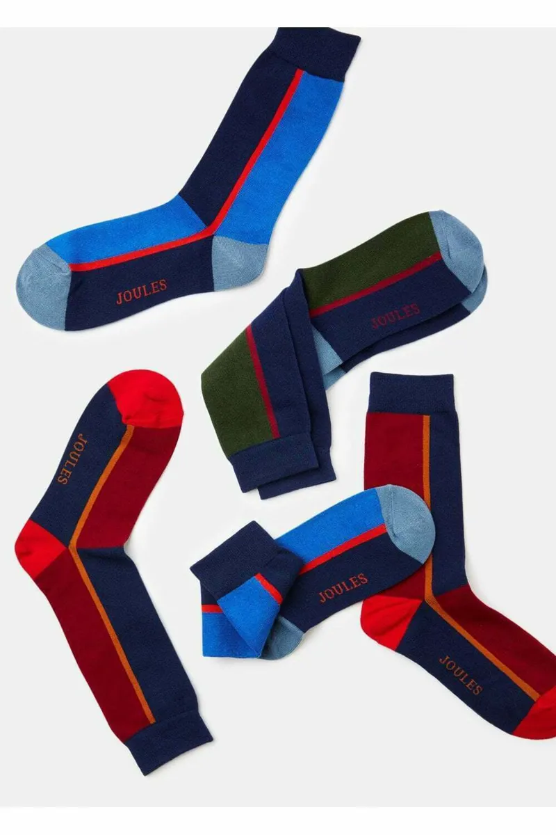 Joules Striking 3 Pack Socks - Multi Side Stripe-1