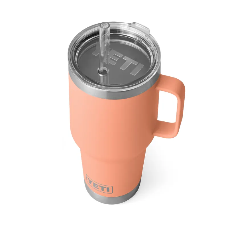 YETI Rambler 35 Oz Lowcountry Peach Straw Mug-1