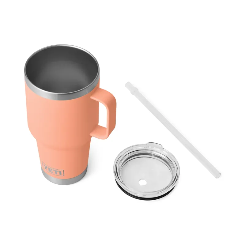 YETI Rambler 35 Oz Lowcountry Peach Straw Mug-2