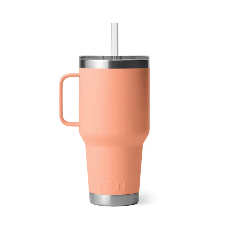 YETI Rambler 35 Oz Lowcountry Peach Straw Mug-3