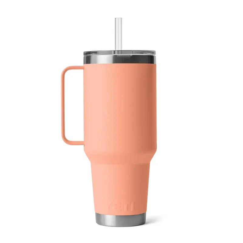 YETI Rambler 42 Oz Lowcounty Peach Straw Mug-3