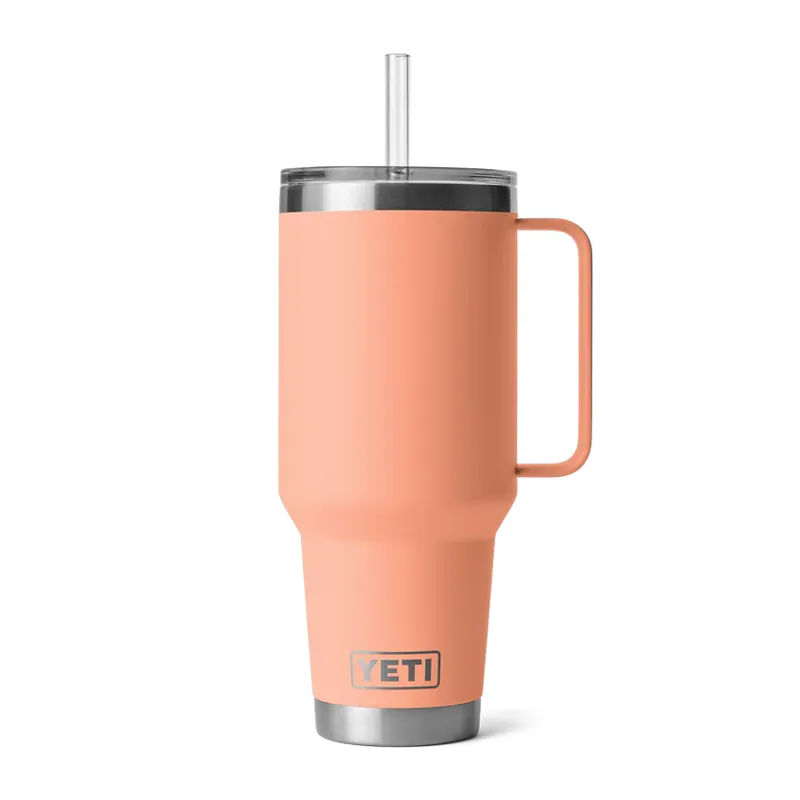 YETI Rambler 42 Oz Lowcounty Peach Straw Mug