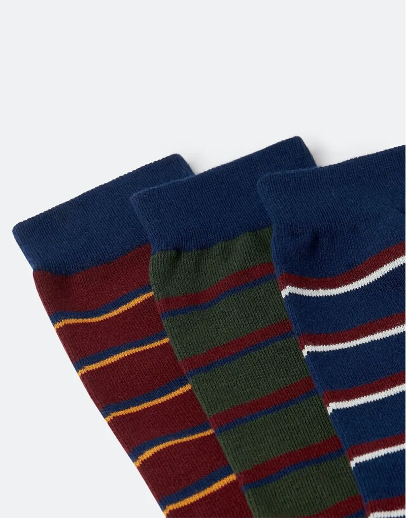 Joules Striking 3 Pack Socks - Stripe-2