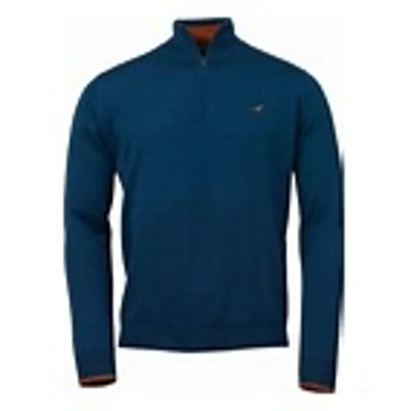 Laksen Wilton Zip Neck Deep Sea Jumper
