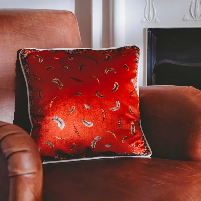 Clare Haggas Small Russet Plush Velvet Country Double Sided Cushion