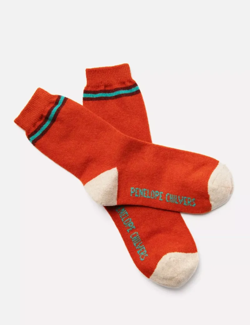 Penelope Chilvers Wool Socks - Orange-1