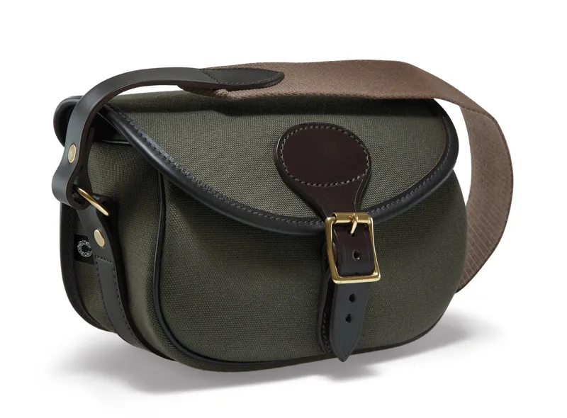 Croots Rosedale Loden Green with Dark Leather Canvas Cartridge Bag