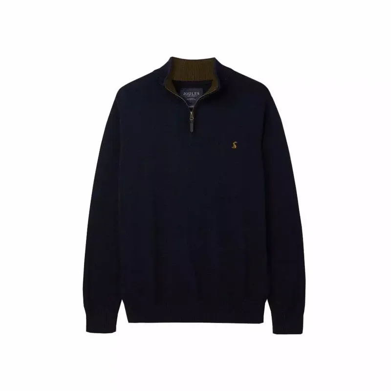 Joules Hillside Zip Neck Navy Marl Jumper