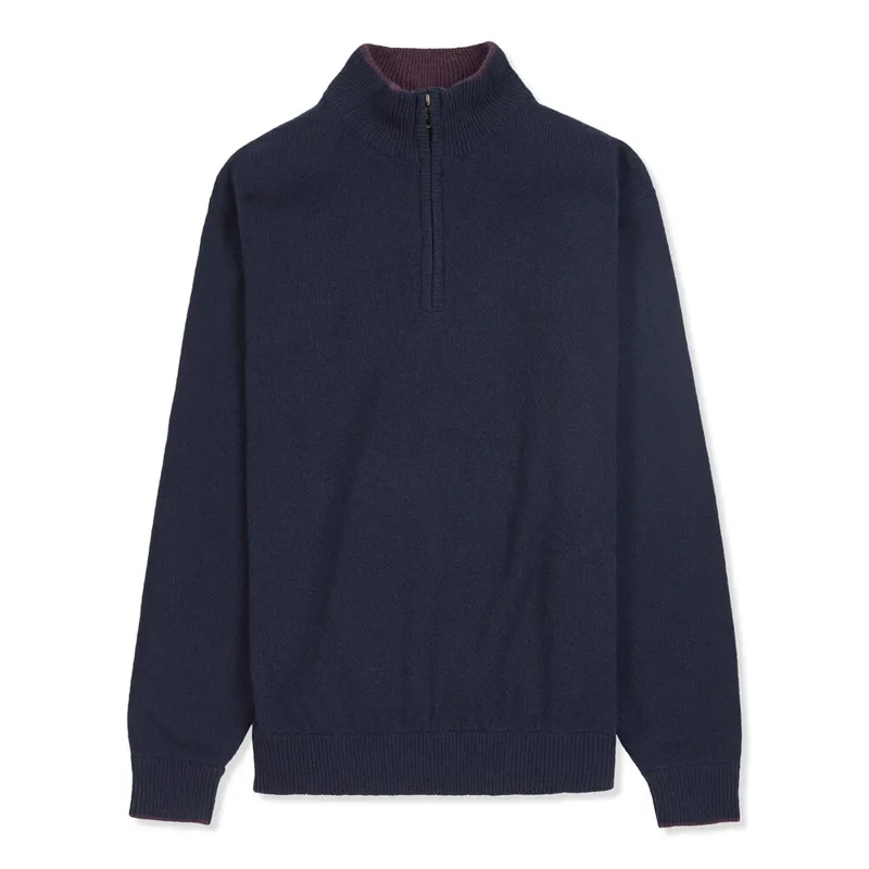 Musto Zip Neck True Navy Knit Jumper